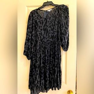 Black animal print dress